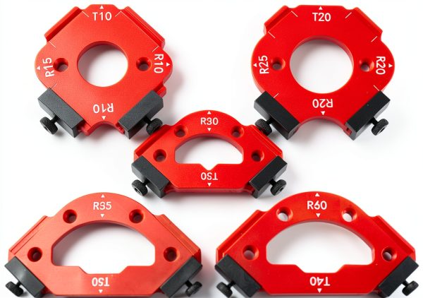7PCS Router Corner Radius Templates Set Aluminium Alloy CNC Machined Multiple Radius Corner Router Guides for Woodworking R10 T10 R15 R20 T20 R25 R30 T30 R35 T35 R40 T40 R50 T50 R60 T60-0